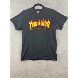 Thrasher Shirt Mens Medium Black Skateboard Magazine Grunge Thrashed Graphic Tee